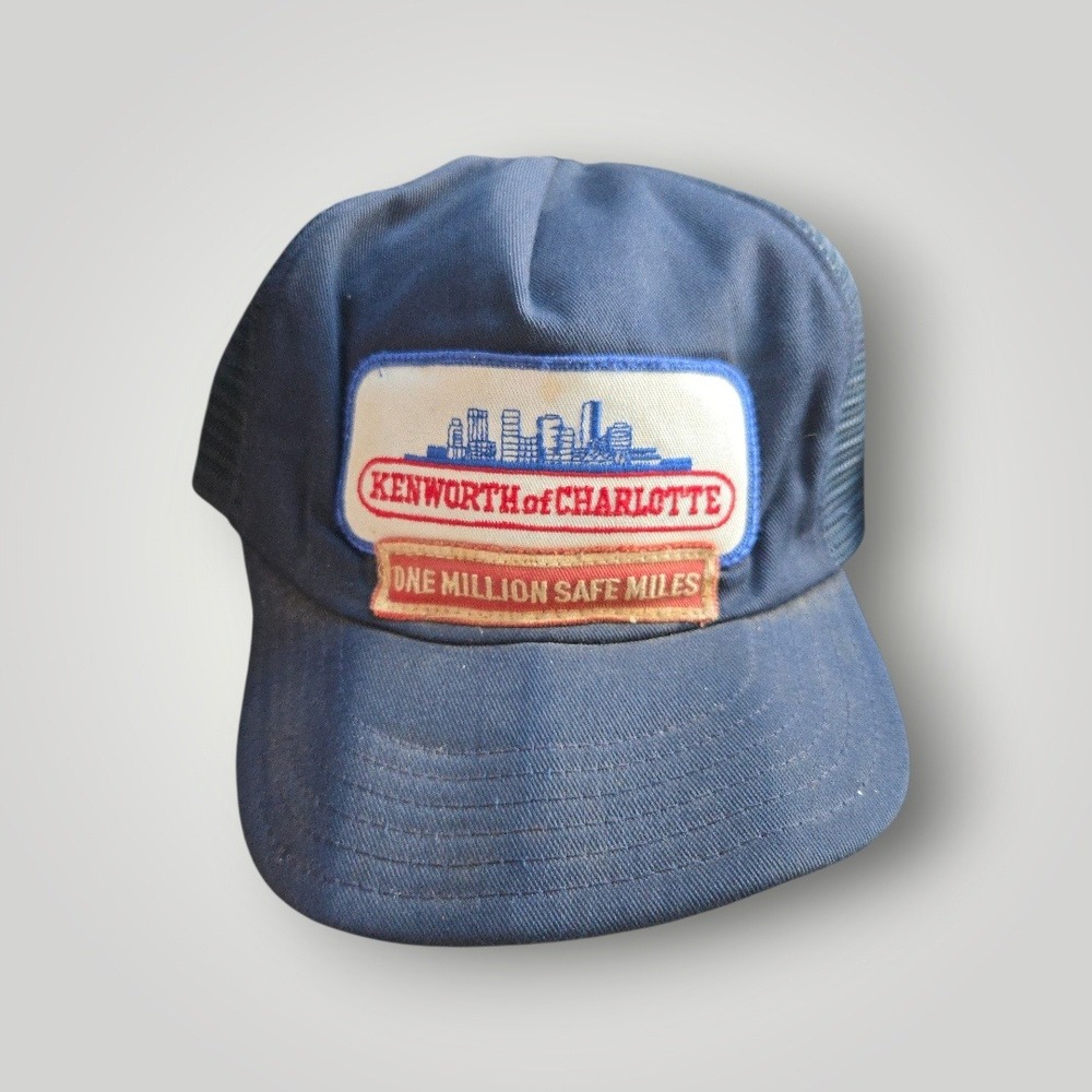 VTG Kenworth Trucker Hat One‎ Million Safe Miles Patch Navy Blue Mens OSFM USA